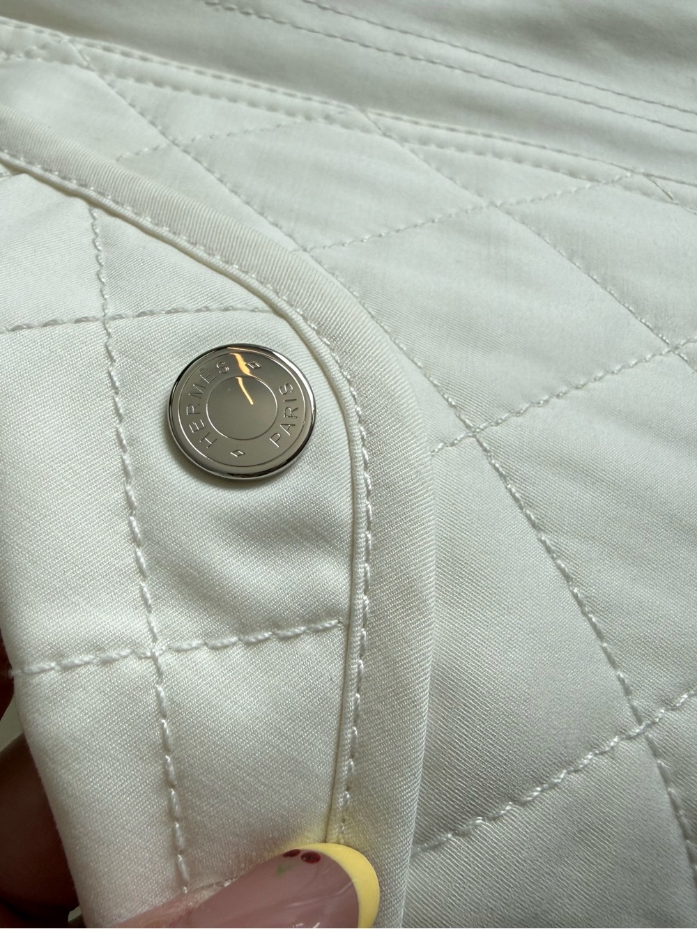 Quilt-Pocket White Women's Jacket - Picture 4 of 8